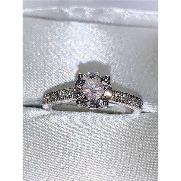 10K White Gold Moissanite 1.2 Carat Solitaire Ring with Appraisal $1755.00 -( size 5)