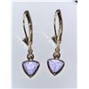 Image 1 : Natural 2.0 Carat Tanzanite Trillium Cut Solitaire14K Gold Earrings with side diamonds Appraisal Cer