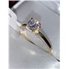 Image 2 : 10K Yellow Gold Ladies .44 Carat Moissanite Brilliant Cut Solitaire Ring with Appraisal Certificate 