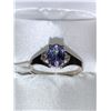 Image 1 : Natural Tanzanite1.0 Carat  Oval Cut Solitaire 14K White Gold Ring with Appraisal Certificate $1955.