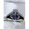 Image 3 : Natural Tanzanite1.0 Carat  Oval Cut Solitaire 14K White Gold Ring with Appraisal Certificate $1955.