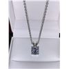 Image 2 : Tiffany Style 1.0 Carat Square Cut Solitaire Pendant & Chain Set