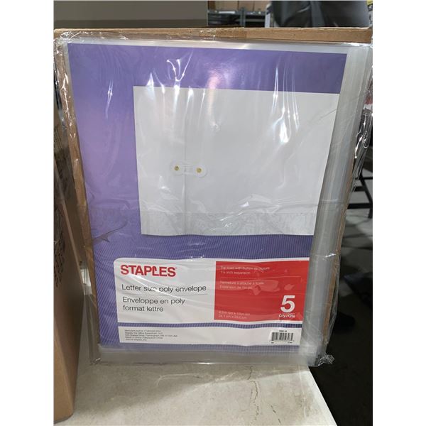 Staples Letter Size Clear  Ploy Envelope Top Load with Button Tie Closure 1 1/4" Expansion Case of 1