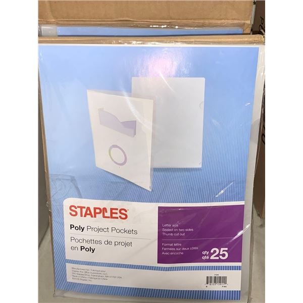 Staples Clear Poly Project Pockets Letter Size Sealed on 2 sides Thumb Cut Out Case of 5 x's 25 per 