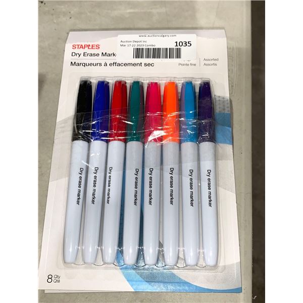 Staples Dry Erase Markers Assorted Colors Fine Point 8 per Pack Lot of 3