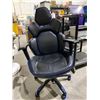Image 1 : Black Leather Gaming Chair - Chair Tilts to one side