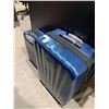 Image 1 : Set of 2 Blue Rolling Hard Shell Suticases - One Wheel on one Case is damaged