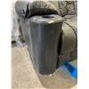 Image 2 : Black Leather Reclining Sofa with cup holders  - Minor Damage as seen in photos