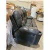 Image 3 : Black Leather Reclining Sofa with cup holders  - Minor Damage as seen in photos