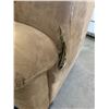 Image 2 : Tan Microfiber Love Seat - Minor Damage as seen in photos