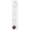 Image 2 : 14K FLOWER NECKLACE WITH AMETHYST & PINK