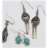 Image 3 : 3-PAIRS OF SOUTHWESTERN PIERCED DANGLY EARRINGS