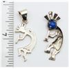 Image 2 : 2-KOKOPELLI STERLING PENDANTS (1)WITH LAPIS