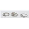 Image 2 : 3-STERLING SILVER TONED FASHION BLING RINGS
