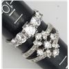 Image 7 : 3-STERLING SILVER TONED FASHION BLING RINGS