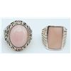 2-STERLING FASHION RINGS WITH PINK STONES