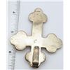 Image 2 : LARGE STERLING CROSS PENDANT WITH TURQUOISE