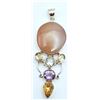 Image 1 : LARGE! STERLING MULTI STONE PENDANT