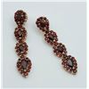 Image 1 : PAIR OF STERLING GOLD TONED DANGLY GARNET