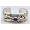 Image 1 : STERLING LILLY CUFF WITH LAPIS CENTER STONE