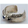 Image 2 : STERLING LILLY CUFF WITH LAPIS CENTER STONE