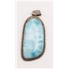 Image 1 : STERLING PENDANT WITH BLUE MARBLE STONE CENTER