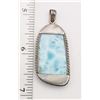 Image 2 : STERLING PENDANT WITH BLUE MARBLE STONE CENTER