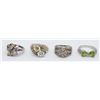 Image 1 : 4-STERLING FASHION BLING RINGS WITH MULTI