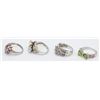 Image 2 : 4-STERLING FASHION BLING RINGS WITH MULTI