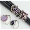 Image 1 : 4-STERLING FASHION BLING RINGS -SAPPHIRE &