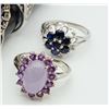 Image 2 : 4-STERLING FASHION BLING RINGS -SAPPHIRE &