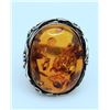Image 1 : VINTAGE STERLING BALTIC AMBER RING UNIQUE