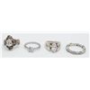 Image 1 : 4-STERLING FASHION BLING RINGS-SOME W/ CZ