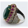 Image 2 : LARGE! STERLING PEAR CUT RING WITH LARGE