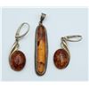 Image 1 : SET! STERLING BALTIC AMBER PENDANT WITH