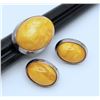 Image 1 : SET! VTG STERLING YELLOW AMBER RING WITH