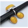 Image 2 : SET! VTG STERLING YELLOW AMBER RING WITH