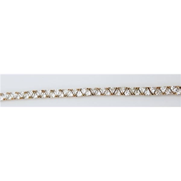 STERLING GOLD TONED TENNIS BRACELET WITH