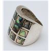 Image 2 : STERLING FASHION RING WITH SQUARE ABILONE