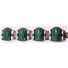 Image 1 : STERLING AZTEC CARVED JADE PANEL BRACELET