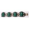 Image 2 : STERLING AZTEC CARVED JADE PANEL BRACELET