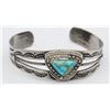 Image 1 : SOUTHWESTERN SPLIT SHANK CUFF WITH TURQUOISE
