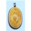 Image 1 : AK STERLING LARGE YELLOW AMBER OVAL PENDANT
