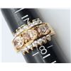Image 8 : 3-STERLING GOLD TONED FASHION BLING RINGS
