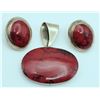 Image 1 : SET! MEXICO STERLING RED JASPER PENDANT WITH