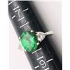 Image 8 : (4) STERLING RINGS with GREEN STONES