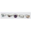 Image 1 : (5) STERLING FASHION RINGS with STONES