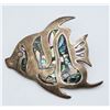 Image 1 : ABALONE STERLING FISH PIN STAMPED MEXICO