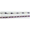 Image 1 : (2) STERLING TENNIS BRACELETS with PURPLE