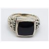 Image 1 : "NF" STAMPED BLACK ONYX STERLING RING